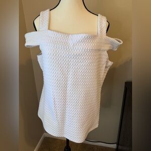 Michael Kors White Textured Off-Shoulder Women's Top size XL